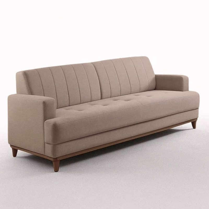 2 3 Sofá de 3 Lugares Roma 188cm - Cheneli Linho Areia