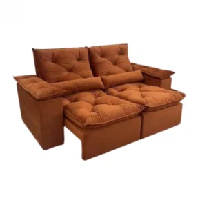 Sofá Rétratil e Reclinável Atenas Terracota - 200cm