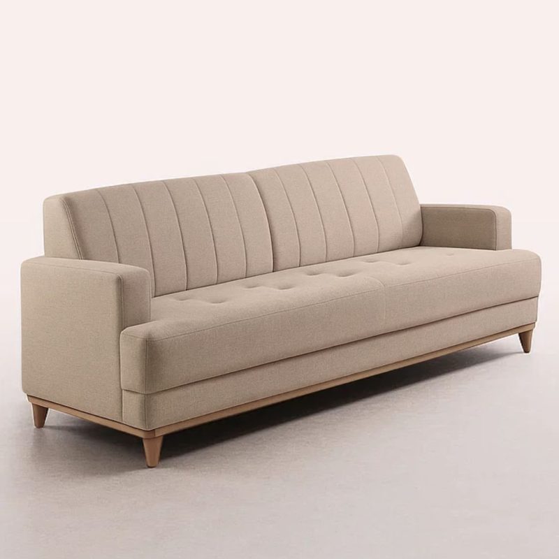 Conjunto de Sofá 2 e 3 Lugares Roma – Linho Bege
