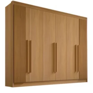 Guarda-roupa Ripado 6 portas 6 gavetas Columbus Cinamomo - 278x240