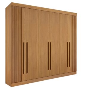Guarda-roupa Ripado 6 portas 6 gavetas Detroit Cinamomo - 278x240