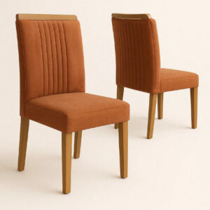 Cadeira Jaspe - Boucle Terracota - Kit com 2 Unidades