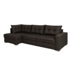 Sofá de canto Retrátil Munique Linho Cinza - 280 cm