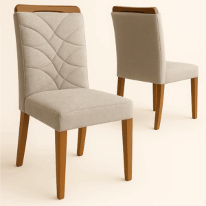 Cadeira Stella - Cinza Atoalhado - Kit com 2 Unidades