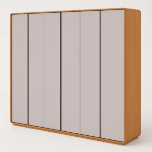 Guarda-Roupa 6 Portas Moderni Amendoa/Off White – 270x239