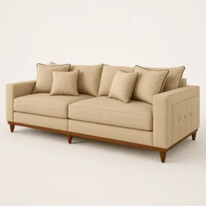 Sofá Living Molas Ensacadas Loren Linho Areia - 216cm