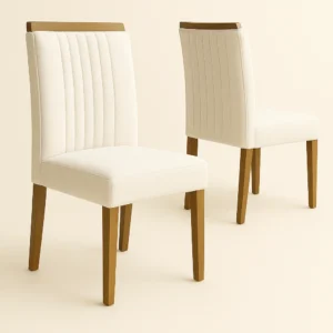 Cadeira Jaspe - Boucle Branco - Kit com 2 Unidades