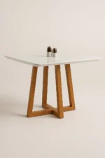 Mesa de jantar jasmin Off White/ imbuia - 120x80