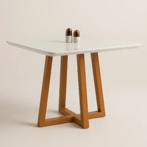 Mesa de jantar jasmin Off White/ imbuia - 120x80