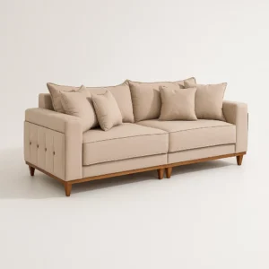Sofá Living Molas Ensacadas Loren Linho Areia - 216cm