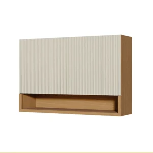 Armário Aéreo Simone Mendes 2 Portas – 120 cm – Carvalho/Greige