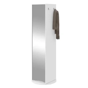Sapateira Giratoria com Espelho Milly 60 cm - Branco