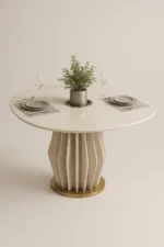 Mesa de Jantar Luar Orgânica Off White – 136x136