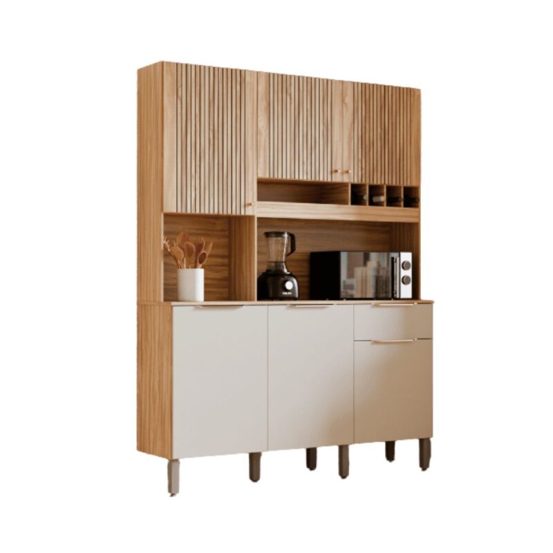 2 1 Kit Cozinha Arezo – 06 Portas – 100% MDF – 151,3 cm