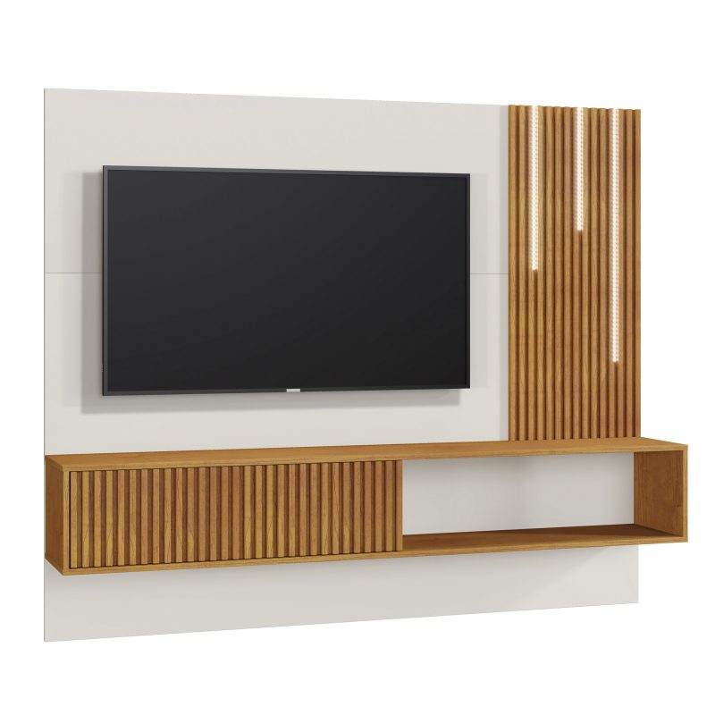 PAINEL ROMA OFF E NATURALE Fundo Infinito scaled 1 Home Suspenso Roma com led 180cm - Off White/Naturale