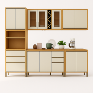 Conjunto de Cozinha Andira 5 peças 270×230 – Amendoa/Off White