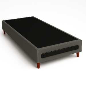 Base Box Solteiro Itália - Cinza/Preto