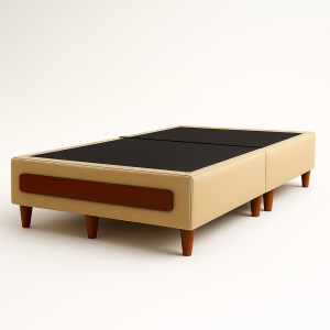 Base Box King Bipartido Italia - Bege/Marrom
