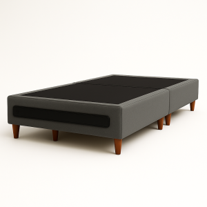 Base Box King Bipartido Italia - Cinza/Preto