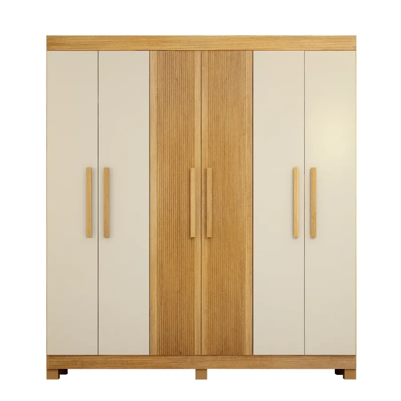 269496 1200 auto Guarda-Roupa de Solteiro 6 portas Coliseu - Cinamomo/Off White