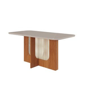 Mesa de Jantar 160x80 Elloa - Off White/Cinamomo