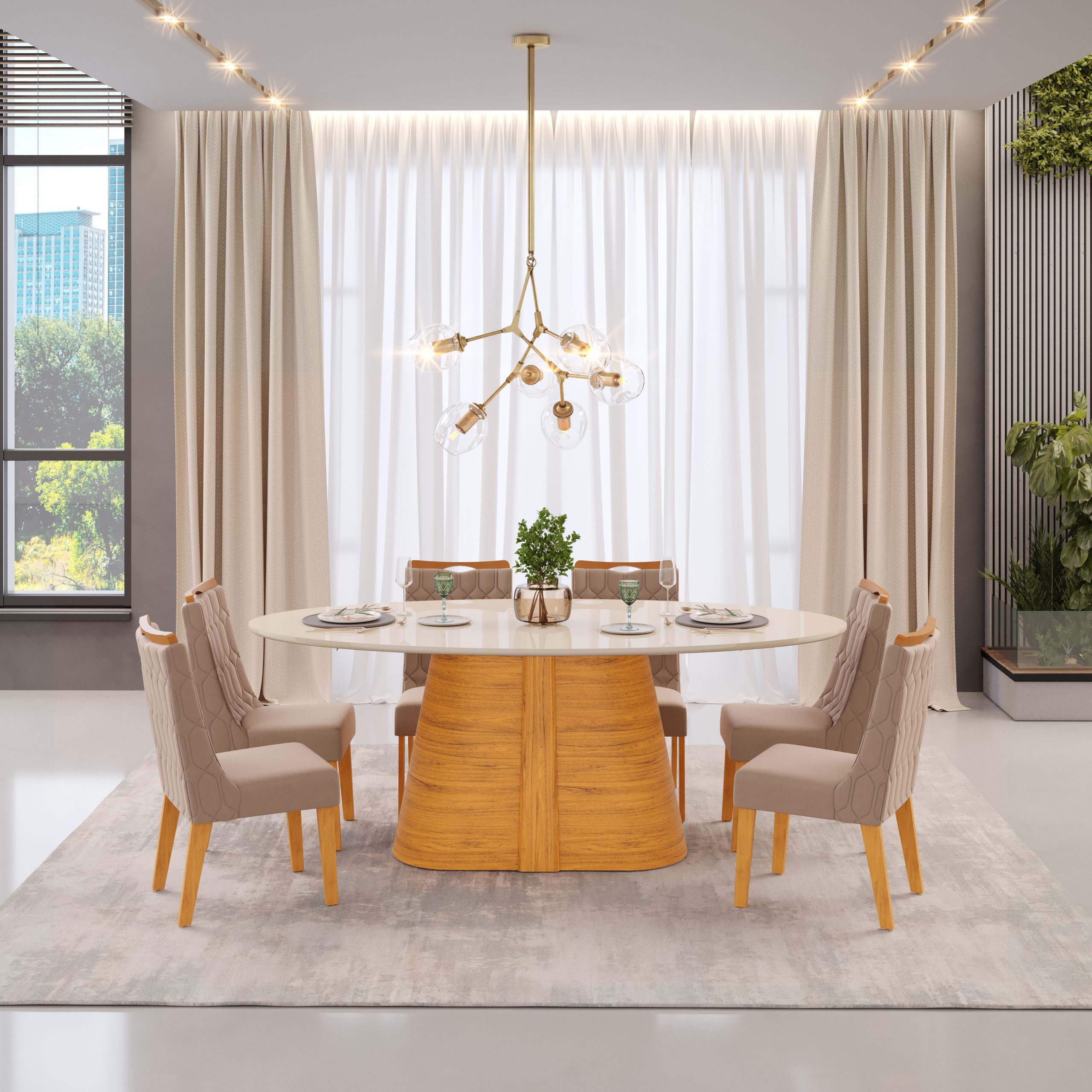 MESA RYZEN CEDRO TAMPO ORGANICO 2180X1080 OFF - 06 CADEIRAS BIA KRAFT