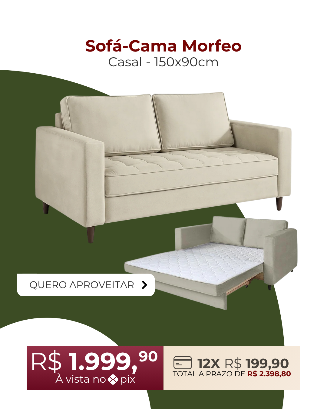Sofa Cama Morfeo Casal Home