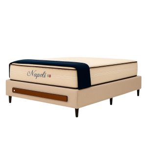 Conjunto colchão napoli com box italia bege Casal