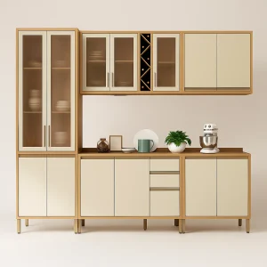 Conjunto de Cozinha Andira 5 peças 270x230 - Amendoa/Off White
