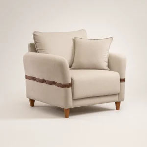 Poltrona Abrantes 90cm – Linho Bege