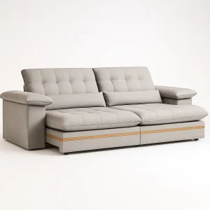 Sofá Retrátil e Reclinável 290 cm Porto - Cinza Claro