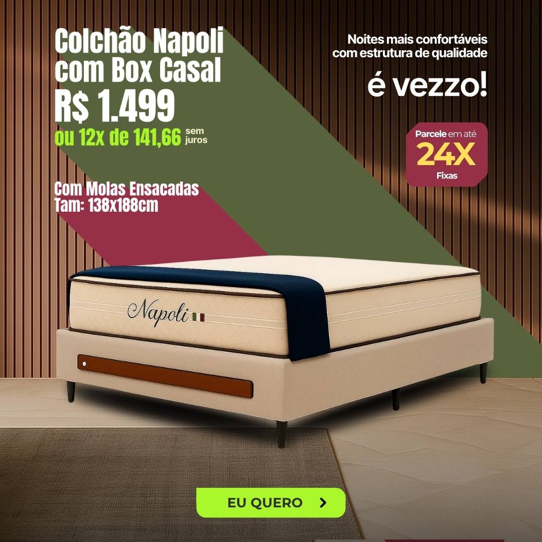 04 Colchao Napoli mais Box casal Home